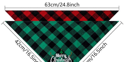 Christmas Dog Bandana - Neck Scarf For Your Pet Bandana Dog Dog Cat - Triangular Cloth - For Small, Medium And Large Puppies - Adjustable Bandana - Red/Green