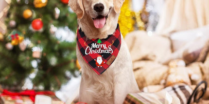 Christmas Dog Bandana - Neck Scarf For Your Pet Bandana Dog Dog Cat - Triangular Cloth - For Small, Medium And Large Puppies - Adjustable Bandana - Red/Green