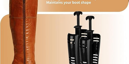 Boot Trees - 2 Pieces - boot trees - Adjustable Shoe Stretcher - Boot Holder Riding Boots - boot stretcher - Stretcher - Women's Boot - Shoe Shaper - knee-high boot trees - shaping insoles - Black