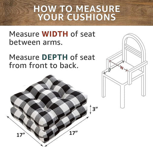 Black Kitchen Chair Cushions with Ties