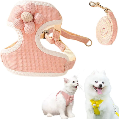 Dog Harness - Dog Harness - Dog Harness for Small Dogs - Anti-Pull Harness - Y-Shaped Harness - Pet Harness - Cat Escape Harness - Adjustable Harness for Small and Medium Dogs (Pink, Size S)