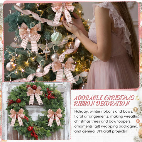 Rose Gold 6-Roll Sparkling Silk Ribbon Set
