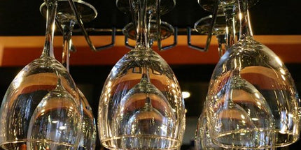 Hanging Wine Glass Rack - Set of Six - Inverted Wine Glass Holder - Organizer and Storage Rack for Mugs and Glassware - For Kitchen and Home Use