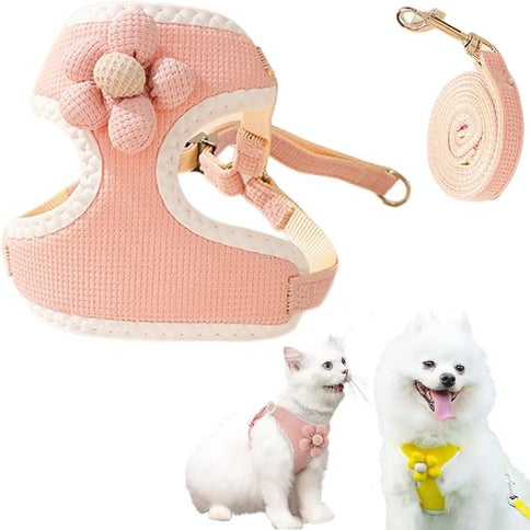 Dog harness - dog harness - dog harness small dog - Anti-pull harness - Y-shaped harness - Pet harness - Cat escape harness - Adjustable harness for small and medium dogs (pink, size M)