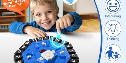 Board Game - 24-Letter Press Game - Fun and Fast Puzzle Game - Includes Two Modes - Covers 220 Theme Categories - Suitable for boys and girls aged 3 and up (2-8 players) - Word Game for Kids and Adults, Christmas and Birthday Gift - Blue
