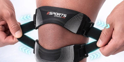1 Piece Adjustable Knee Brace with Breathable Support Straps, Lightweight Knee Protector for Sports, Walking and Running, Black