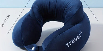 Shaped Travel Pillow, Ergonomic Neck Support Pillow, Airplane Neck Pillow, Cervical Pillow for Airplane and Travel, Blue