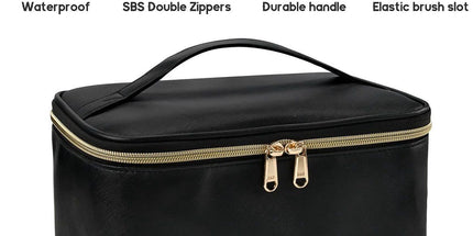 Storage Bag, Portable Bag, Cosmetic Travel Bag, Makeup Case, Large Capacity Organizer, Travel with Handle and Distribution, Black