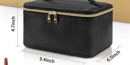 Storage Bag, Portable Bag, Cosmetic Travel Bag, Makeup Case, Large Capacity Organizer, Travel with Handle and Distribution, Black