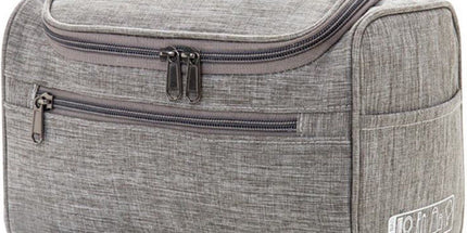 Toiletry Bag with Hanging Hook, Womens Cosmetic Organizer with Multiple Compartments for Makeup, Toiletries and Travel Essentials, Grey