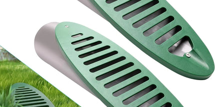4 Inch Angled Drain Grating Yard Drain Emitter for Gutter Downspout Extensions and Lawn Ditch Drainage Green 2 Pack