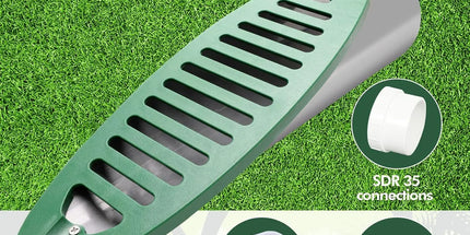4 Inch Angled Drain Grating Yard Drain Emitter for Gutter Downspout Extensions and Lawn Ditch Drainage Green 2 Pack