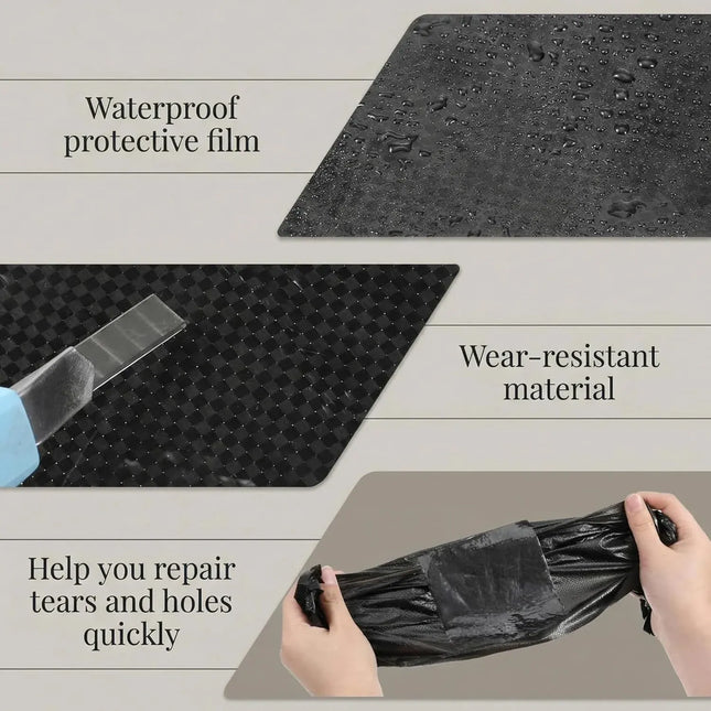 RV Underbelly Tape, Corrugated Waterproof Thick Adhesive Patch for Camper Travel Trailer Mobile Home Repair, Black 6 Inch x 66 Feet, 2 Pack