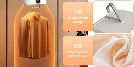 Portable Clothes Dryer, 600W Foldable Electric Dryer with Remote Control, Timer and PTC Heat Pump for Home, RV and Hotel Use, White