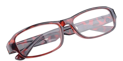 Reading Glasses with Optical Lenses for Close Reading, Computer Work and Everyday Vision Support at Home, Red Brown, 550 Degree