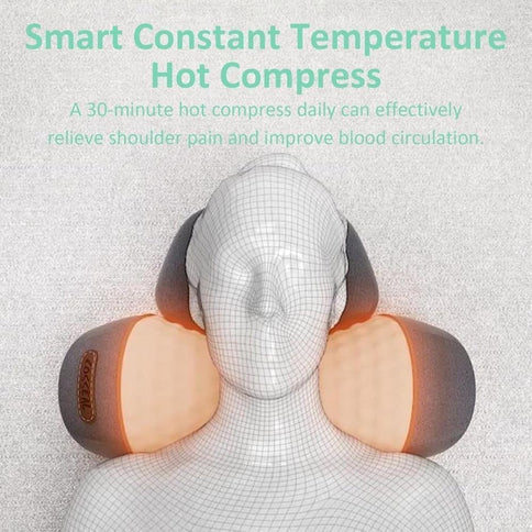 3 in 1 Electric Neck and Shoulder Massager Pillow, USB Heated Cervical Support Cushion for Relaxation, Dark Gray