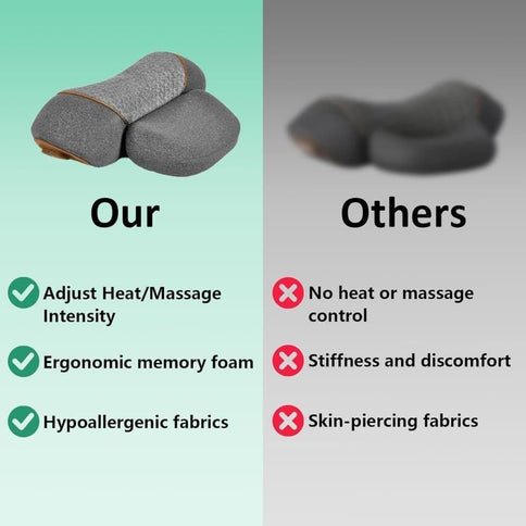 3 in 1 Electric Neck and Shoulder Massager Pillow, USB Heated Cervical Support Cushion for Relaxation, Dark Gray