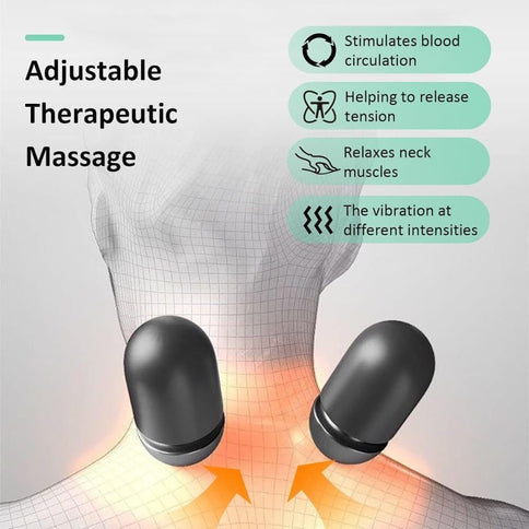 3 in 1 Electric Neck and Shoulder Massager Pillow, USB Heated Cervical Support Cushion for Relaxation, Dark Gray
