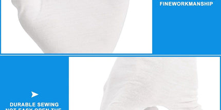 3 Pairs White Cotton Gloves, Soft Breathable Sleeping Gloves for Dry Hands, Skincare, Jewelry Handling and Daily Protection
