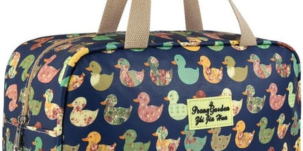Women's Floral Toiletry Bag, Water Repellent Makeup Travel Case with Handle, 30 x 21 x 12 cm Organizer for Cosmetics