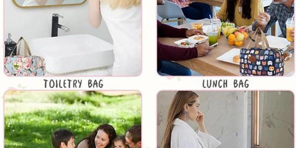 Women's Floral Toiletry Bag, Water Repellent Makeup Travel Case with Handle, 30 x 21 x 12 cm Organizer for Cosmetics