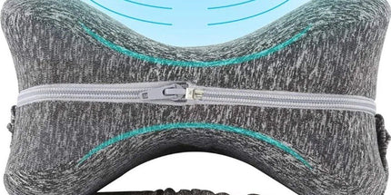 Orthopedic Knee Pillow with Strap, Side Sleeping Pillow for Bed, Ergonomic Leg Pillow, Hip Pain, Osteoarthritis, Posture Correction, Dark Grey