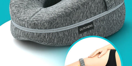 Orthopedic Knee Pillow with Adjustable Strap, Ergonomic Side Sleeping Leg Pillow for Hip and Knee Support, Dark Grey
