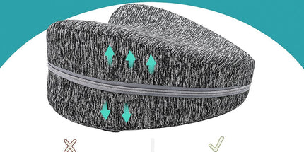 Orthopedic Knee Pillow with Adjustable Strap, Ergonomic Side Sleeping Leg Pillow for Hip and Knee Support, Dark Grey