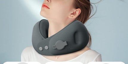 Neck Pillow, Travel Pillow, Ergonomic Pillow, Neck Support for Car, Plane, Train, Includes Storage Case, for Daily Relaxation and Muscle Recovery