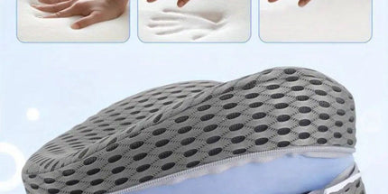 Orthopedic Knee Pillow with Strap, Washable Cover, Side Sleeping Pillow for Bed, Ergonomic Leg Pillow, Osteoarthritis, Posture Correction, Grey