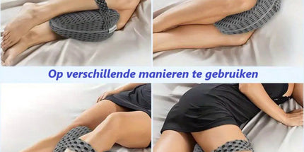 Orthopedic Knee Pillow with Strap, Washable Cover, Side Sleeping Pillow for Bed, Ergonomic Leg Pillow, Osteoarthritis, Posture Correction, Grey