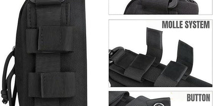 1 Piece Portable Glasses Case, Molle System Sunglasses Bag, Shockproof Protective Case, Glasses with Belt Clip, Black