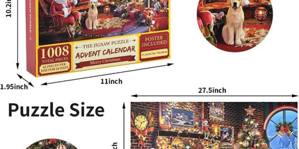 Jigsaw puzzle 70 x 50 cm, Advent calendar 2026 with 24 boxes, Christmas calendar countdown gifts, Adults and children, Boys girls women men