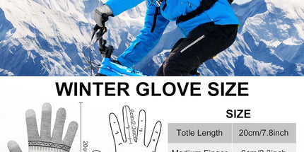 3 Pairs Touch Screen Gloves with Snow Flower Pattern, Warm Knit Winter Gloves Christmas Gifts Stocking Stuffers for Women Gray Blue White