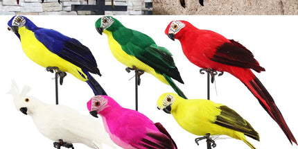 Fake Parrot, 10 x 0.4 Inch Realistic Artificial Birds Model, Fade Birds for Garden Patio Yard Lawns Tropical Tree Wall, Decorative Birds Green