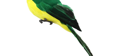 Fake Parrot, 10 x 0.4 Inch Realistic Artificial Birds Model, Fade Birds for Garden Patio Yard Lawns Tropical Tree Wall, Decorative Birds Green