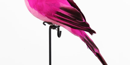 Fake Parrot, 10 x 0.4 Inch Realistic Artificial Birds Model, Fade Birds for Garden Patio Yard Lawns Tropical Tree Wall, Decorative Birds Pink