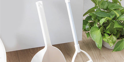 Cleaning Brush , Small and Dustpan Set Broomstick and Dust Pan Combo for Home Kitchen Room Kids Housework Cleaning Craft (White) As shown