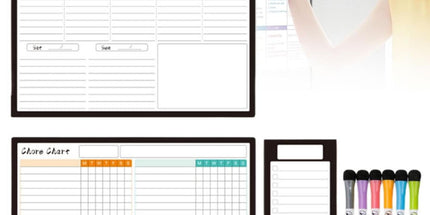 Back to College Refrigerator Daily Calendar Whiteboard for Fridge Meal Planner Board White Board for School Home 6ml Pink One Size D