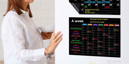 Back to College Refrigerator Daily Calendar Whiteboard for Fridge Meal Planner Board White Board for School Home 6ml Pink One Size D