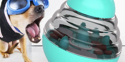 Pet Feeding Roly-Poly Toy, Interactive Dog Dispenser Toys Slow Feeder Puzzle Dog Brain Stimulation Toys Dog Christmas Enrichment Boredom Toys for Puppy Small Medium Large Dogs Grad, Green Blue