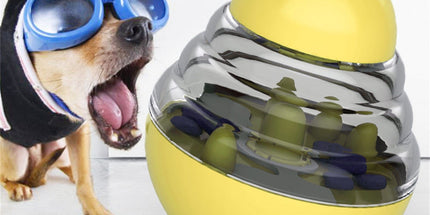 Pet Feeding Roly-Poly Toy, Interactive Dog Dispenser Toys Slow Feeder Puzzle Dog Brain Stimulation Toys Dog Christmas Enrichment Boredom Toys for Puppy Small Medium Large Dogs Grad, Green Yellow