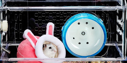 Small Pet Bed, Pig Christmas Bed Warm Hedgehog Hideout Cotton House Sleeping Nest Cage Accessories for Small Animal Habitat Supplies for Hamster Sugar Glider Squirrel Bearded Dragon, Pink Grey