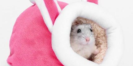 Small Pet Bed, Pig Christmas Bed Warm Hedgehog Hideout Cotton House Sleeping Nest Cage Accessories for Small Animal Habitat Supplies for Hamster Sugar Glider Squirrel Bearded Dragon Pink
