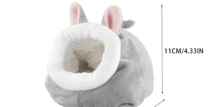 Small Pet Bed, Pig Christmas Bed Warm Hedgehog Hideout Cotton House Sleeping Nest Cage Accessories for Small Animal Habitat Supplies for Hamster Sugar Glider Squirrel Bearded Dragon Pink