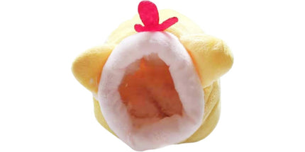 Small Pet Bed, Pig Christmas Bed Warm Hedgehog Hideout Cotton House Sleeping Nest Cage Accessories for Small Animal Habitat Supplies for Hamster Sugar Glider Squirrel Bearded Dragon, Pink Yellow