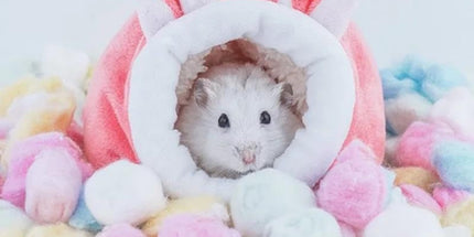 Small Pet Bed, Pig Christmas Bed Warm Hedgehog Hideout Cotton House Sleeping Nest Cage Accessories for Small Animal Habitat Supplies for Hamster Sugar Glider Squirrel Bearded Dragon, Pink Yellow