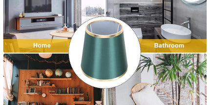 Worgeous Green Fabric Drum Lamp Shade for Table Lamps and Chandelier Perfect for Home Decoration 12 in