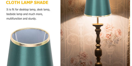 Worgeous Green Fabric Drum Lamp Shade for Table Lamps and Chandelier Perfect for Home Decoration 12 in