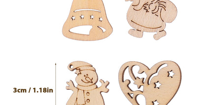 100Pcs Small Wood Holiday Cutouts Unfinished Wood Slices Diy Wood Chips For Christmas Decorations